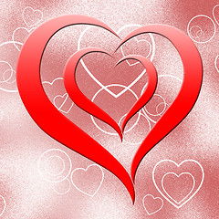 Image showing Heart On Background Means Romanticism Passion And Love