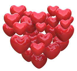 Image showing Heart Made With Hearts Shows Romance Love And Passion
