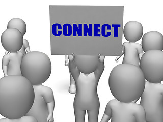 Image showing Connect Board Character Shows Global Communications Or Connectiv