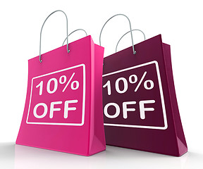 Image showing Ten Percent Off On Shopping Bags Shows 10 Bargains