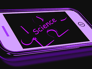 Image showing Science Smartphone Means Biology Chemistry And Physics