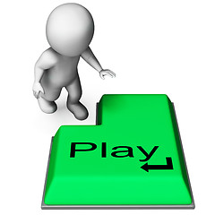 Image showing Play Key Means Online Playing And Entertainment