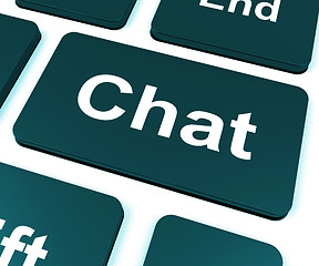 Image showing Chat Key Shows Talking Typing Or Texting