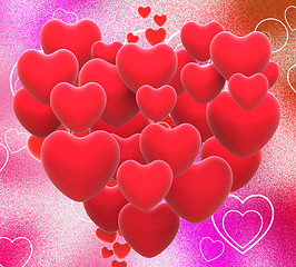 Image showing Heart Made With Hearts Shows Valentines Day Or Loving Celebratio