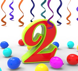 Image showing Number Two Party Shows Birthday Celebration Or Party
