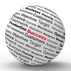 Image showing Success Sphere Definition Means Determination And Leadership