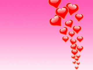 Image showing Hearts On Background Mean Cheerful Relationship And Happiness