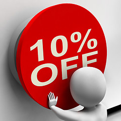 Image showing Ten Percent Off Button Shows 10 Markdown Sale