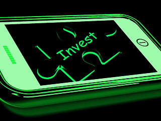 Image showing Invest Smartphone Means Investment In Company Or Savings