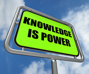 Image showing Knowledge is Power Sign Represents Education and Development for
