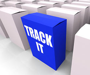 Image showing Track It Means to Follow an Identification Number on a Package