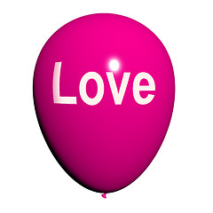 Image showing Love Balloon Shows Fondness and Affectionate Feelings