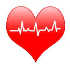 Image showing Electro On Heart Means Passionate Heartbeat Or Loving Beat