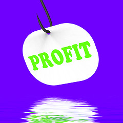 Image showing Profit On Hook Displays Financial Incomes And Earnings