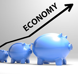 Image showing Economy Arrow Means Economic System And Finances