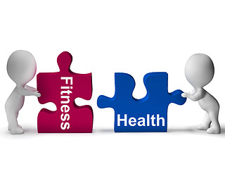 Image showing Fitness Health Puzzle Shows Healthy Lifestyle