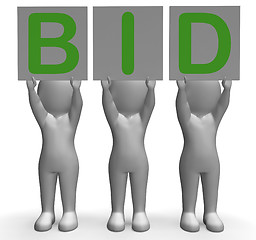 Image showing Bid Banners Shows Auction Bidder And Auctioning