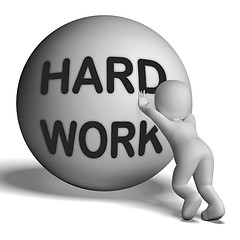 Image showing Hard Work Uphill Character Shows Difficult Working Labour