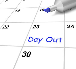 Image showing Day Out Calendar Means Outing Or Excursion