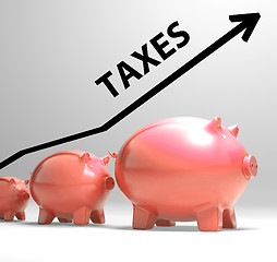 Image showing Taxes Arrow Shows Higher Taxation And Levies