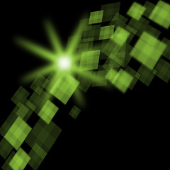 Image showing Green Cubes Background Means Futuristic Concept Or Pixeled Desig