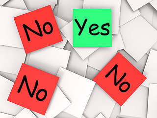 Image showing Yes No Post-It Notes Mean Positive Or Negative Response