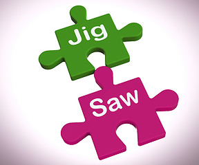 Image showing Jigsaw Shows Puzzle Game And Connecting Pieces