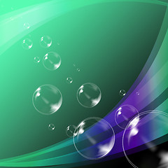 Image showing Bubbles Background Shows Soapy Water Fun Or Transparent Sparklin