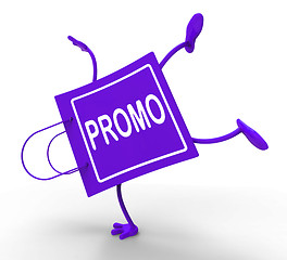 Image showing Handstand Promo Shopping Bag Shows Discount Reduction Or Save