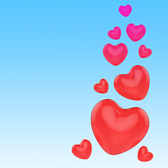 Image showing Hearts On Sky Meaning Romance And Love