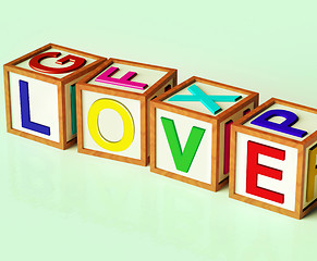 Image showing Love Blocks Show Romance Affection And Devotion