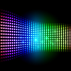 Image showing Rainbow Light Squares Background Shows Colourful Digital Art