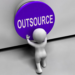 Image showing Outsource Button Means Freelancer Or Independent Worker