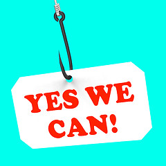 Image showing Yes We Can! On Hook Shows Teamwork And Optimism