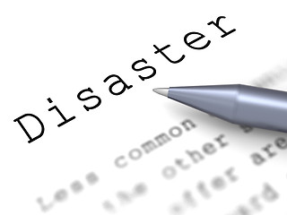 Image showing Disaster Word Means Emergency Calamity And Crisis