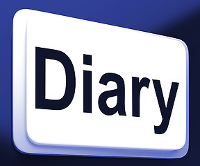 Image showing Diary Button Shows Online Planner Or Schedule