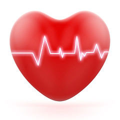 Image showing Electro On Heart Shows Love Pressure Or Loud Heartbeats