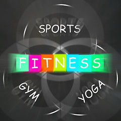 Image showing Fitness Activities Displays Sports Yoga and Gym Exercise