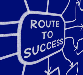 Image showing Route To Success Diagram Means Direction Of Progress And Achieve