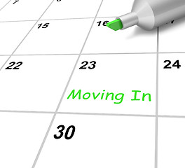 Image showing Moving In Calendar Means New Home Or Tenancy