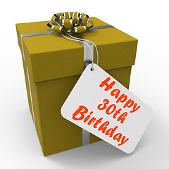 Image showing Happy 30th Birthday Gift Shows Age Thirty