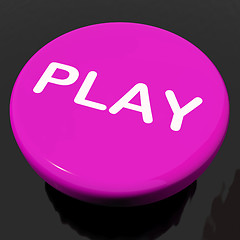 Image showing Play Button Shows Playing Online Gaming Or Gambling