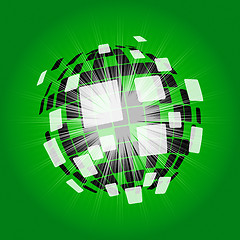 Image showing Modern Disco Ball Background Shows Digital Art Or Shining Ball