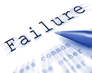 Image showing Failure Word Displays Inept Unsuccessful Or Lacking