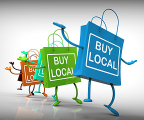 Image showing Buy Local Bags Represent Neighborhood Business and Market