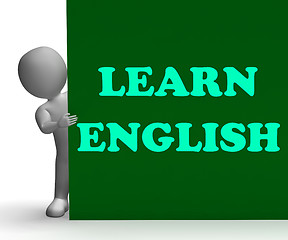 Image showing Learn English Sign Shows Foreign Language Teaching
