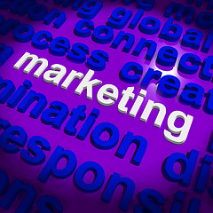 Image showing Marketing In Word Cloud Means Market Advertise Sales