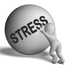 Image showing Stress Uphill Character Shows Tension And Pressure