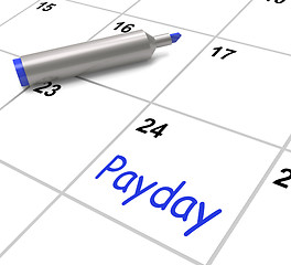 Image showing Payday Calendar Shows Salary Or Wages For Employment