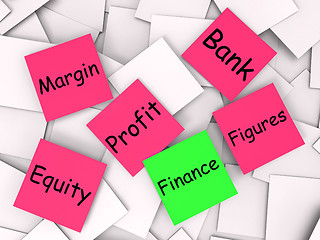 Image showing Finance Post-It Note Shows Equity Or Margin